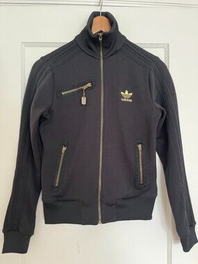 Rare Vintage Adidas Sample Black and Gold Track Jacket | Size 38
